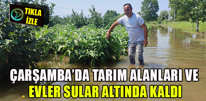 ÇARŞAMBA’DA TARIM ALANLARI VE EVLER SULAR ALTINDA KALDI