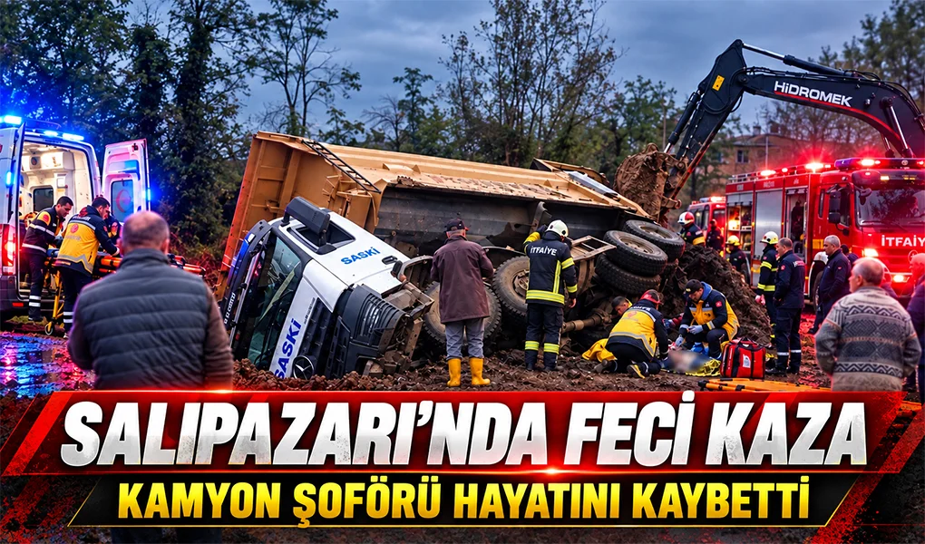 SALIPAZARI’NDA FECİ KAZA KAMYON ŞOFÖRÜ HAYATINI KAYBETTİ
